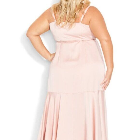 City Chic Women's Ruffle‎ Hi-Low  Wrap Maxi Dress - Picture 6 of 9